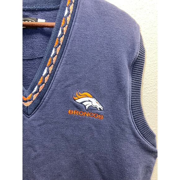 Vintage Tundra Denver Broncos Sweater Vest Outerwear Sleeveless NFL Football 90s - Picture 3 of 11